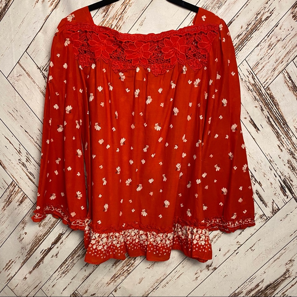 Ella Moon Embroidered Ruffle Blouse